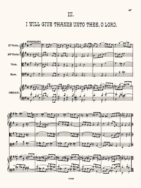First page of I will give thanks unto thee, O Lord