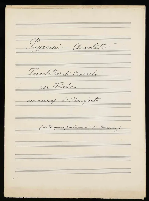 First page of Tarantella for Violin and Orchestra