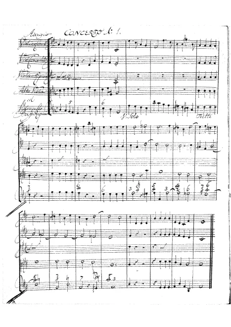 First page of Concerto Grosso in D major