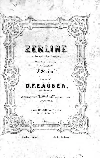First page of Zerline, ou La corbeille d'oranges