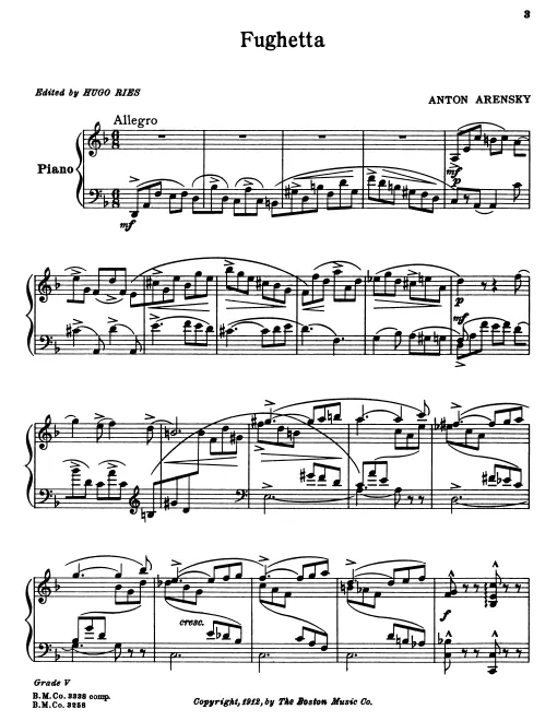 First page of Fughetta
