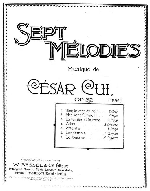 First page of 7 Mélodies