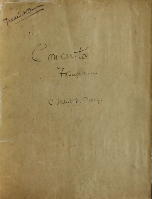 First page of Piano Concerto in F-sharp major