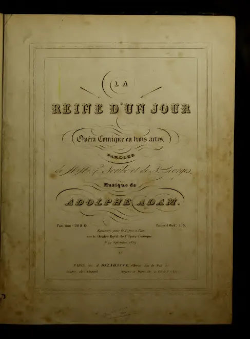 First page of La reine d'un jour