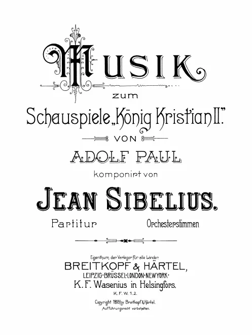 First page of Kung Kristian II ; König Kristian II ; King Christian II