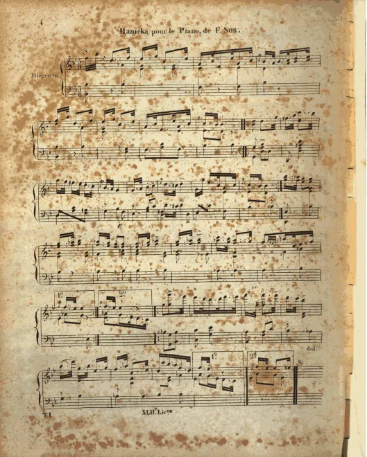 First page of Mazurka for piano