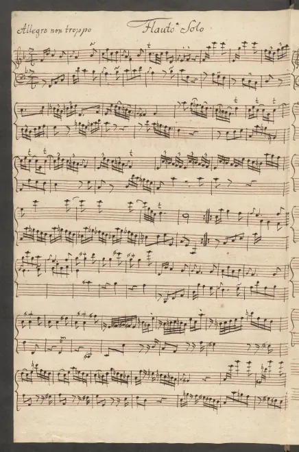 First page of Sonata for flute and basso continuo in F major