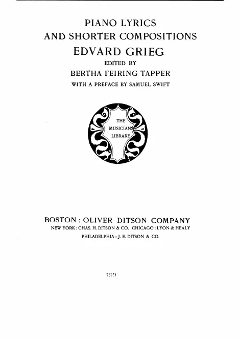 First page of Piano Lyrics and Shorter Compositions
