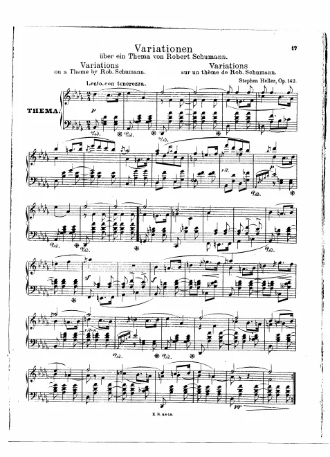 First page of Variations on a Theme of Schumann, Op.142