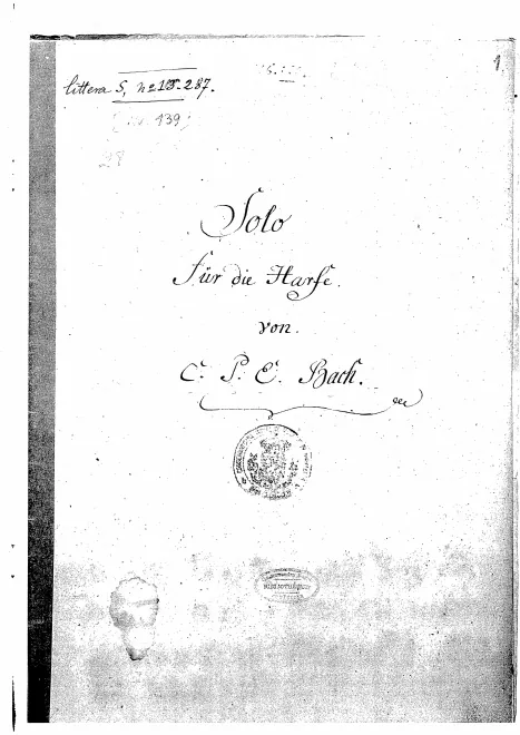 First page of Harp Sonata in G major