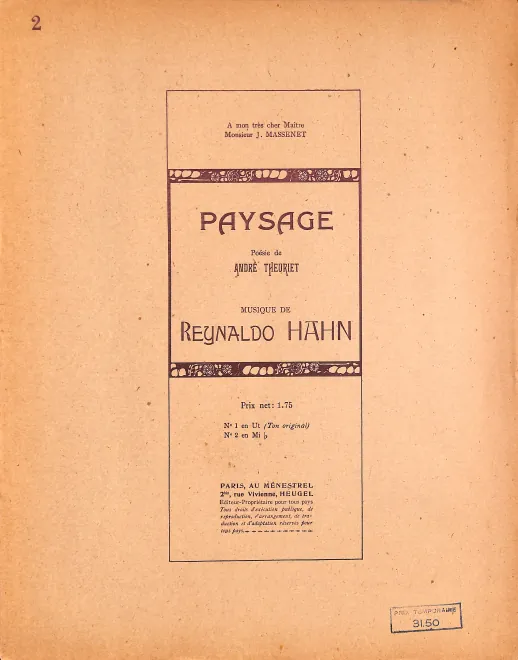 First page of Paysage