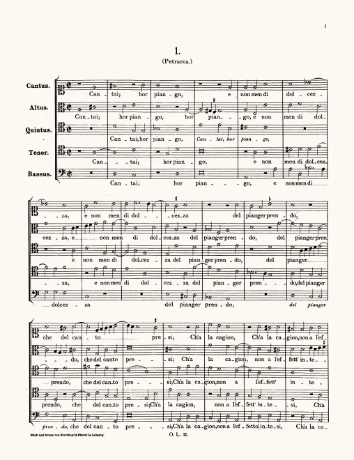 First page of Cantai hor piango