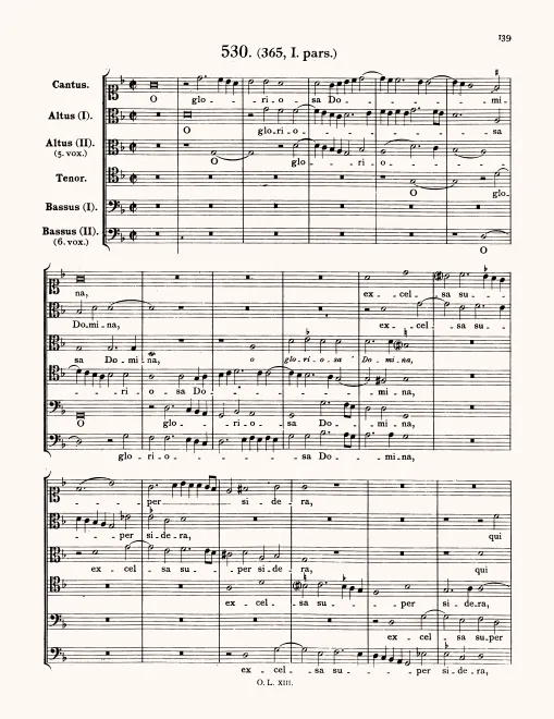 First page of O gloriosa Domina