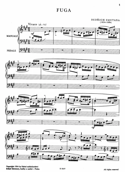First page of Fuga in A major