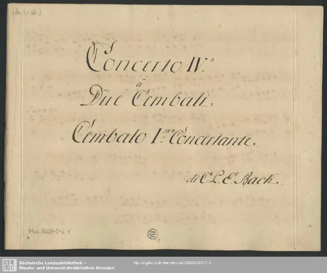First page of Harpsichord Concerto in C minor