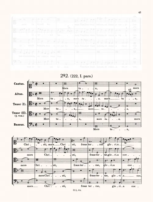 First page of Mors tua, mors Christi, LV 825