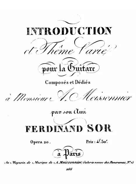 First page of Introduction et thème varié pour la guitare