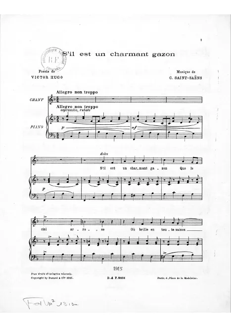 First page of S'il est un charmant gazon