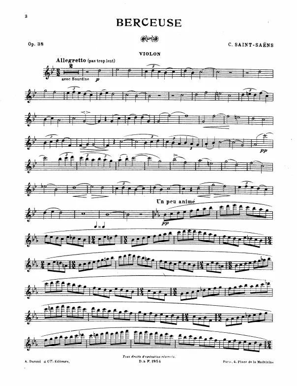 First page of Berceuse