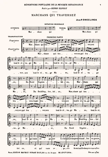 First page of Marchans qui traversez