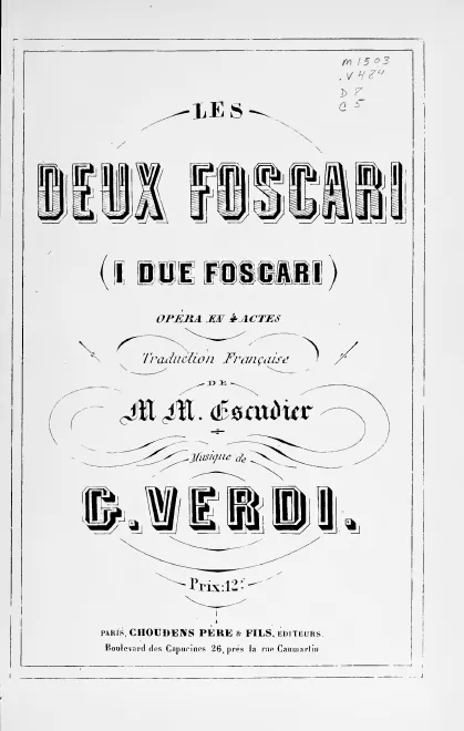 First page of I due Foscari