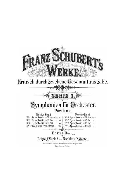 First page of Franz Peter Schuberts Werke
