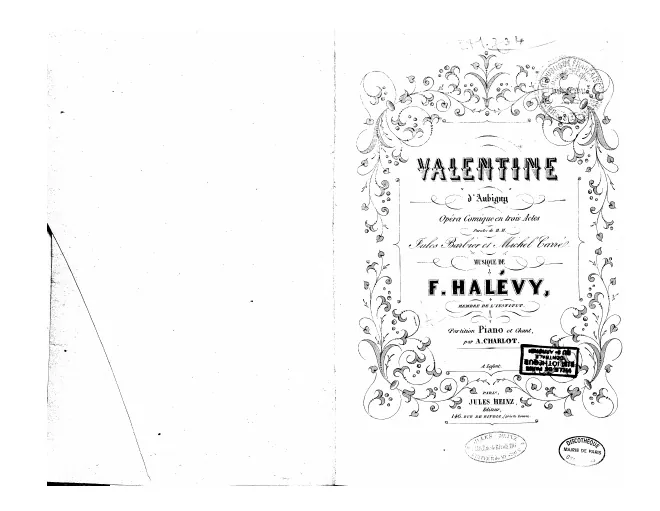 First page of Valentine d'Aubigny