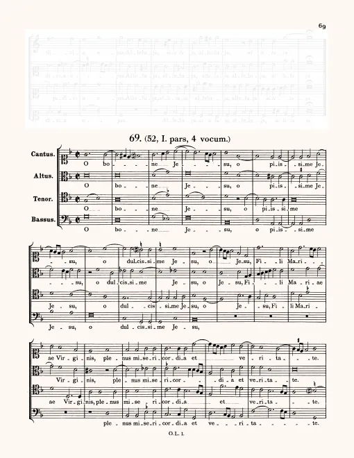 First page of O bone Iesu
