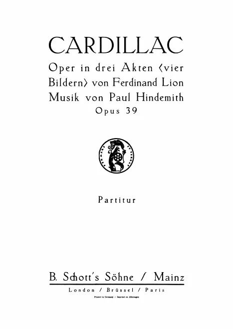 First page of Cardillac ; Cardillac (Neufassung 1952)