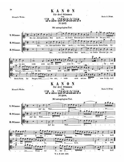 First page of Canon for 3 Voices