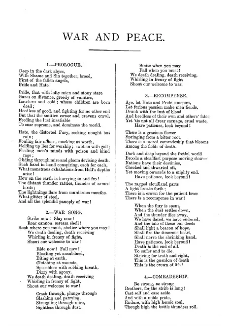 First page of War and Peace