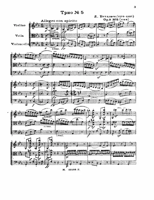 First page of String Trio in C minor
