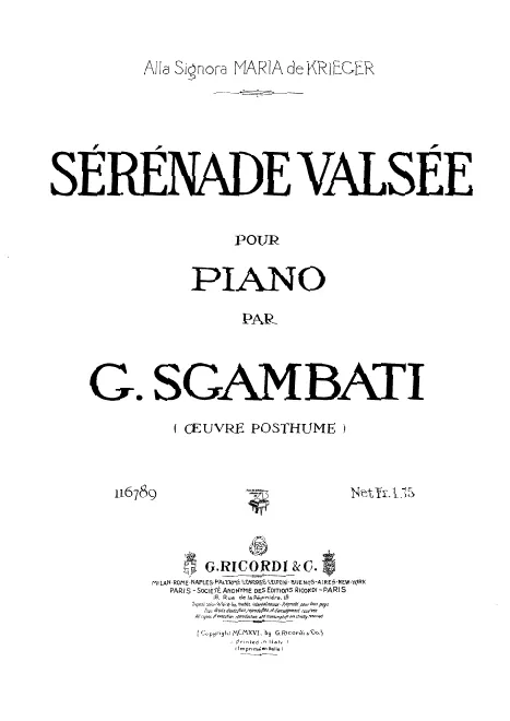First page of Sérénade Valsée