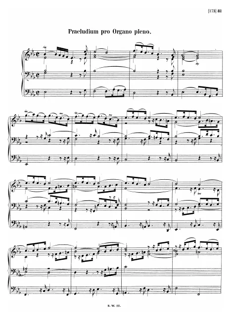 First page of Prelude and Fugue in E-flat major