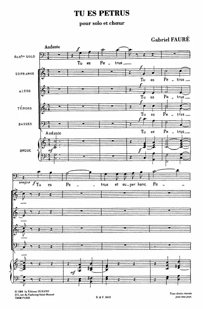 First page of Tu es Petrus