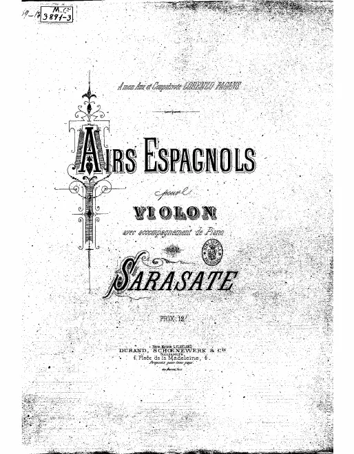 First page of Airs espagnols