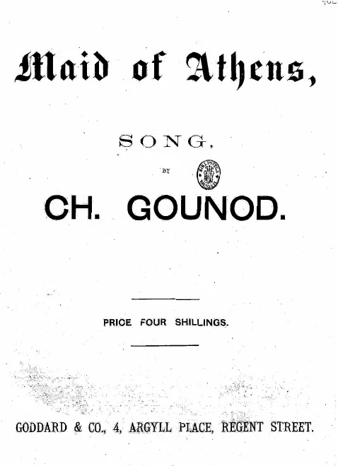 First page of Maid of Athens