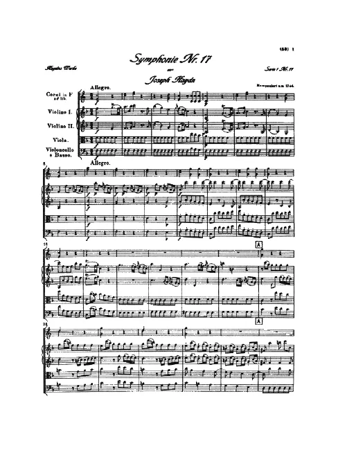 First page of Symphony No.17 in F major