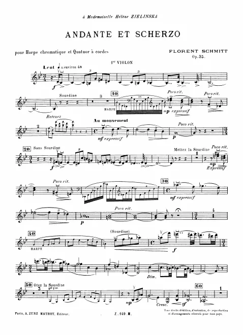 First page of Andante et Scherzo