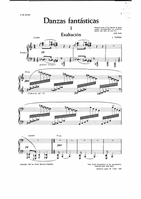 First page of Danzas fantásticas