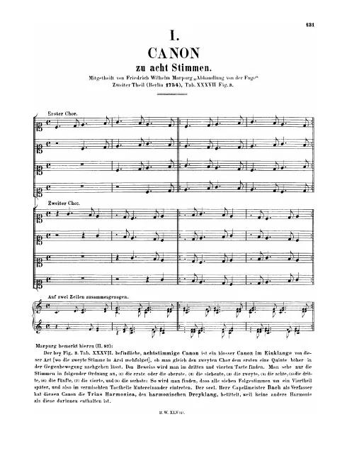 First page of Kanon zu acht Stimmen