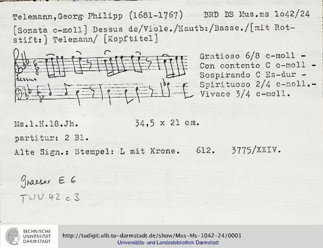 First page of Trio Sonata