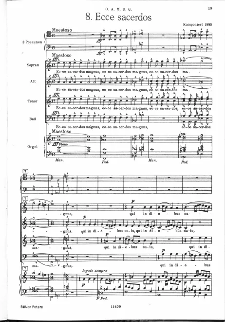 First page of Ecce sacerdos