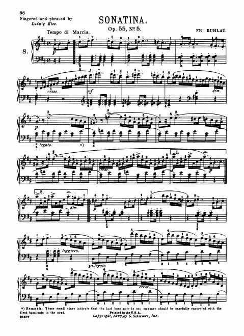 First page of Sonatina in D major