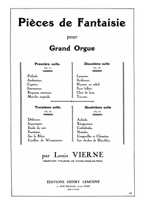First page of Suite No.4 for Organ