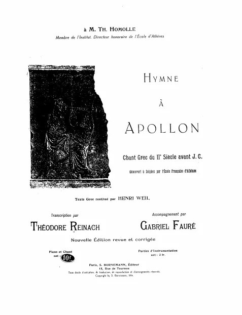 First page of Hymne à Apollon