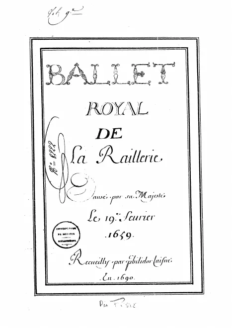 First page of Ballet de la raillerie