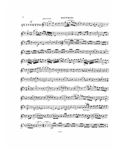 First page of Wind Quintet