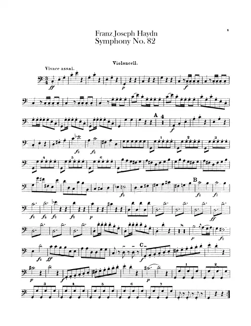 First page of Symphony No.82 in C major