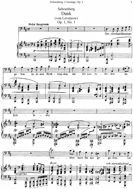 First page of Zwei Gesänge für eine Baritonstimme und Klavier